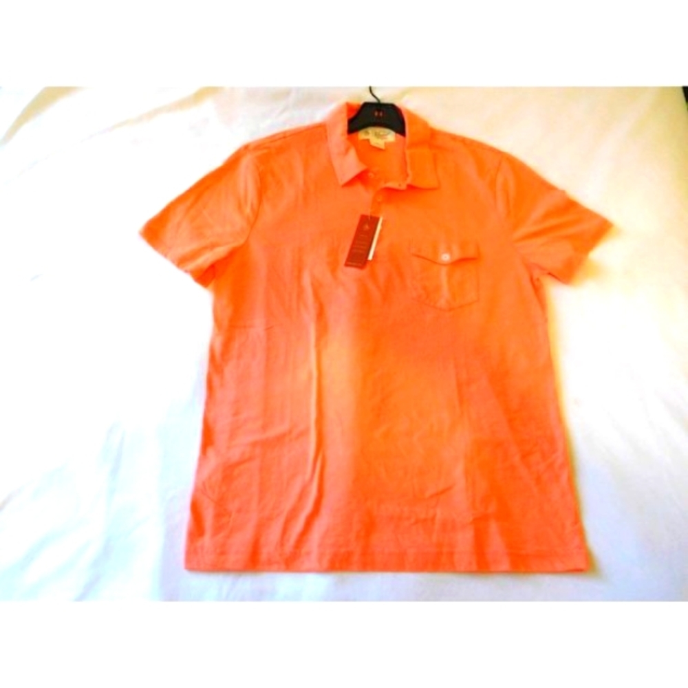 Original Penguin Men New Short Sleeve Pocket Slub Polo Large L